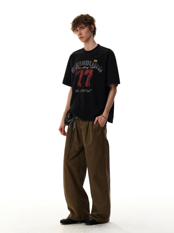 Retro Graphic 77 Cotton Short-Sleeve T-Shirt 5