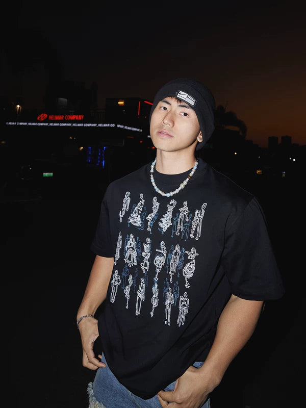 Retro Graphic Cotton Loose-Fit T-Shirt 3