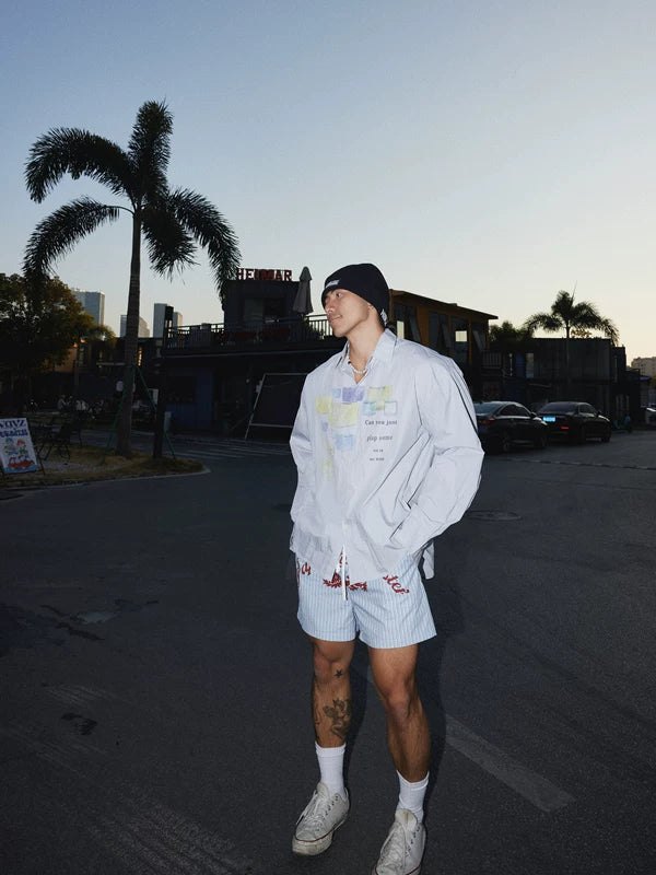 Retro Graphic Print Loose-Fit Shirt 2