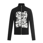 6191487703901,6191487703902,6191487703903,6191487703904, Retro Graphic Stand Collar Zip Pullover