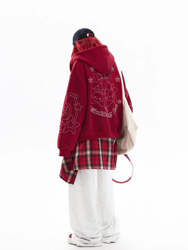 Retro Graphic Zip Up Hoodie Jacket 5