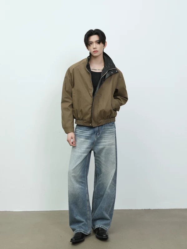 Retro Harrington PU Leather Short Jacket 3