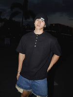 Retro Henley Collar Short-Sleeve Pullover Shirt 4