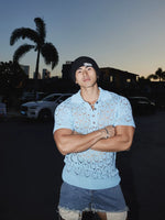 Retro Hollow Knit Polo Collar Sweater 3