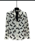 Retro Horse Print Long Sleeve Shirt 2