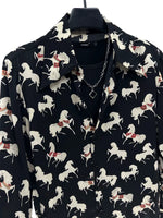 Retro Horse Print Long Sleeve Shirt 4