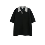 6188705266365,6188705266366,6188705266367,6188705266368, Retro Houndstooth Collar Short-Sleeve T-Shirt