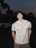 Retro Knit Polo Short Sleeve Sweater 1