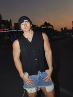 Retro Knitted V-Neck Button Cardigan Vest 4