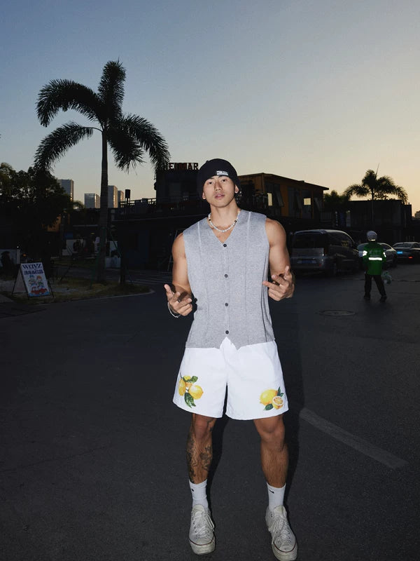 Retro Knitted V-Neck Button Cardigan Vest 5