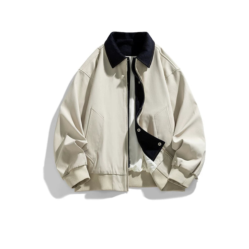 1627207:30155,6178250426227,1627207:30155,6178250426228,1627207:30155,6178250426229,1627207:30155,6178250426230,1627207:30155,6178250426231,6178250426227,6178250426228,6178250426229,6178250426230,6178250426231, Retro Lapel Bomber Jacket Faux Two-Piece