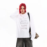 Retro Letter Print Long Sleeve T-Shirt 2