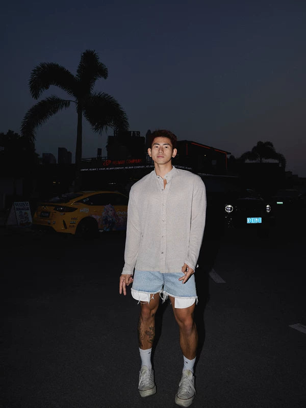 Retro Long Sleeve Casual Knit Shirt 2