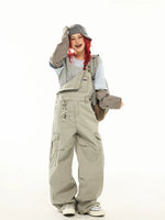 Retro Loose Wide-Leg Overall Cargo Pants 3