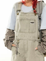 Retro Loose Wide-Leg Overall Cargo Pants 4