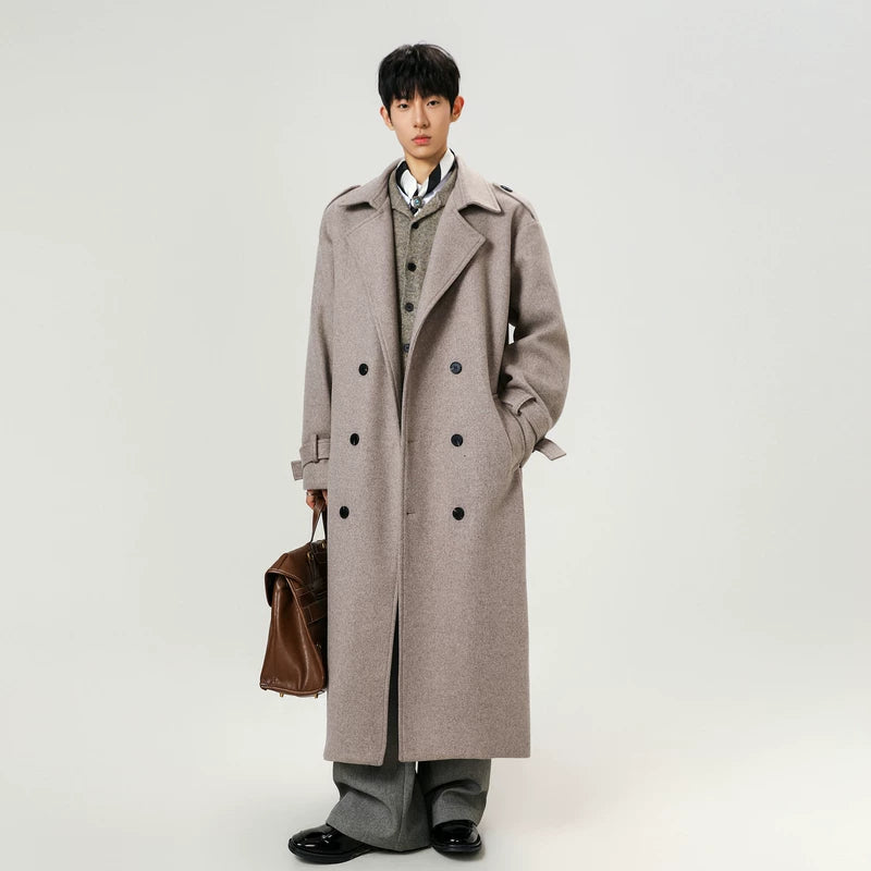 5995156357418,5995156357419,5995156357420,5995156357421,5995156357422, Retro Mid-Length Wool Trench Coat