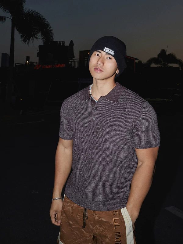 Retro Minimalist Knit Polo Shirt 3