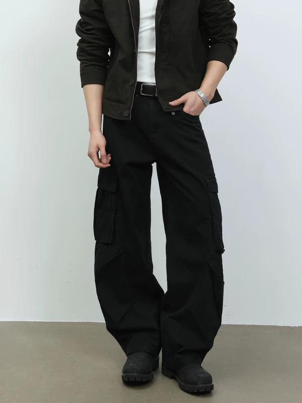 Retro Multi-Pocket Wide-Leg Cargo Pants 3