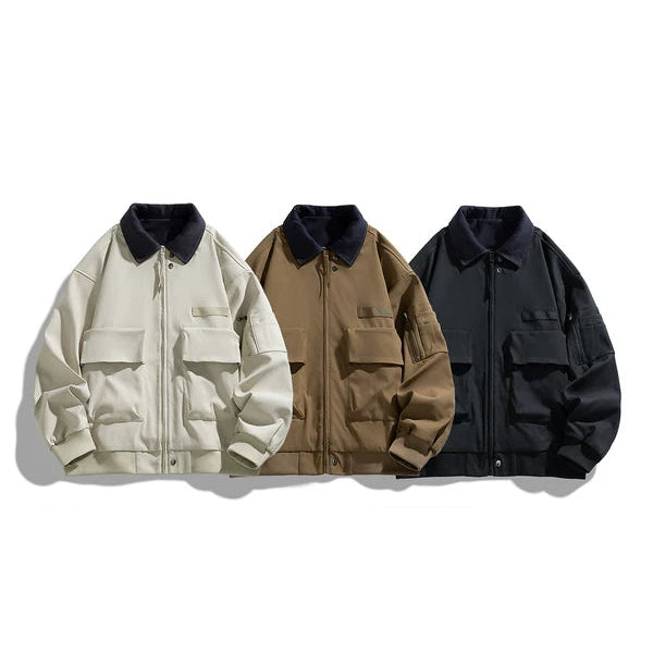 Retro Multi-Pocket Zip Front Workwear Jacket 4