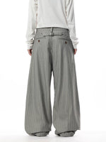 Retro Pinstripe Wide-Leg Dress Pants 5