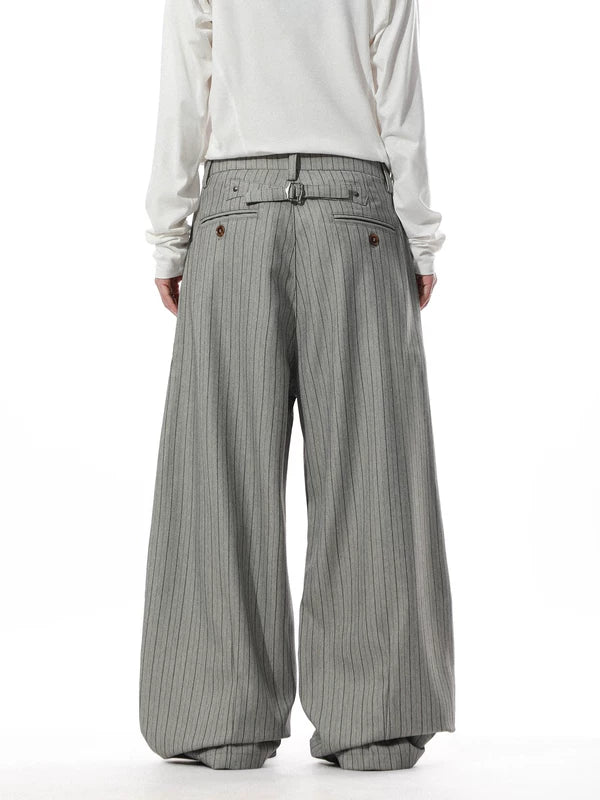 Retro Pinstripe Wide-Leg Dress Pants 5
