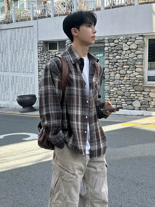 Retro Plaid Long Sleeve Casual Shirt 2