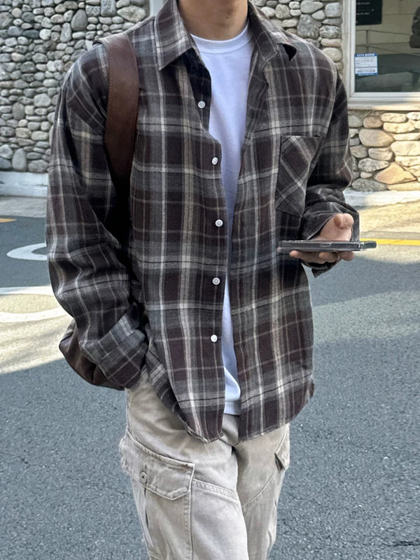 Retro Plaid Long Sleeve Casual Shirt 3