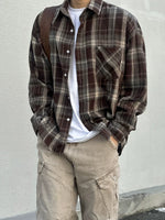 Retro Plaid Long Sleeve Casual Shirt 4