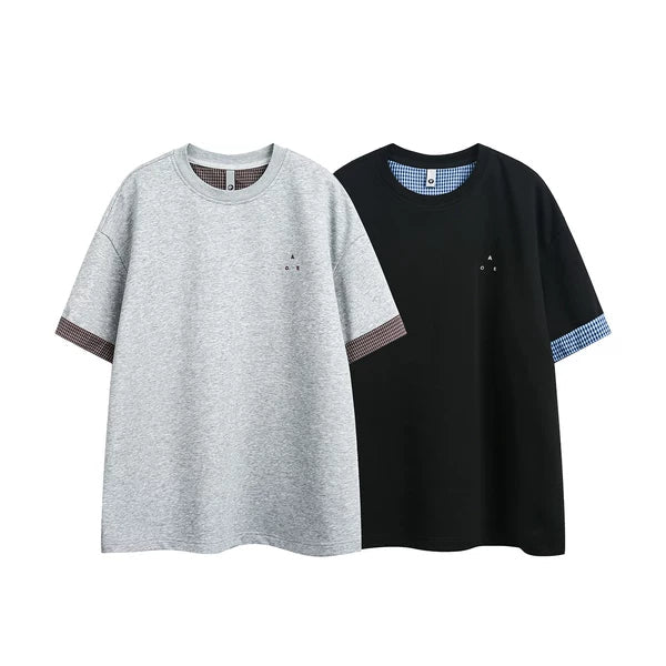 Retro Plaid Patchwork Short Sleeve T-Shirt 3