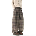 Retro Plaid Wide Leg Casual Pants 4