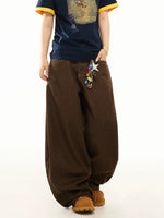Retro Pleated Wide Leg Baggy Jeans Pants 3