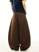 Retro Pleated Wide Leg Baggy Jeans Pants 4