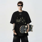 Retro Print Oversized Crew Neck T-Shirt 3