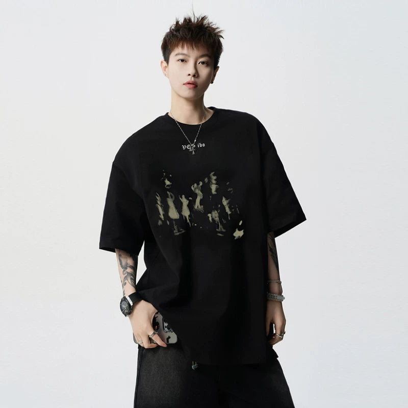 1627207:28341,5830582321604,1627207:28341,5830582321605,1627207:28341,5830582321606,1627207:28341,5830582321607,5830582321604,5830582321605,5830582321606,5830582321607, Retro Print Oversized Crew Neck T-Shirt