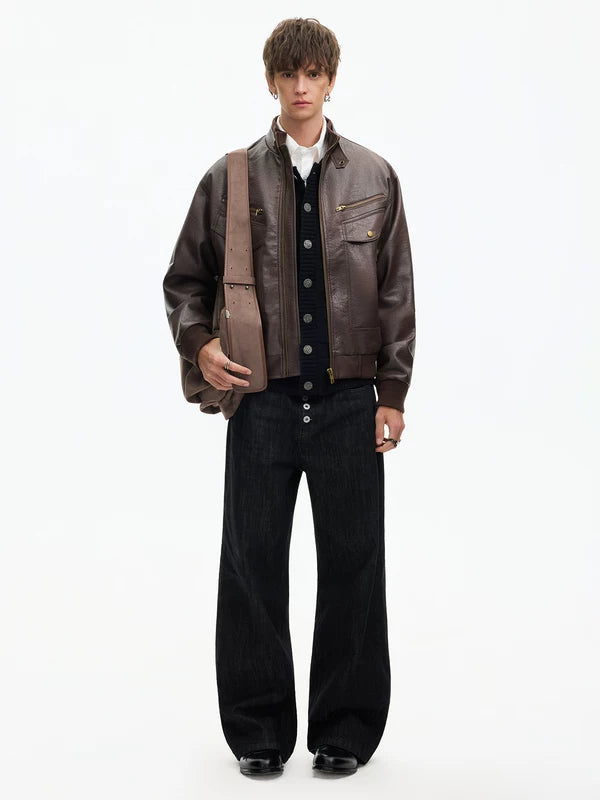 Retro PU Leather Motorcycle Jacket 5