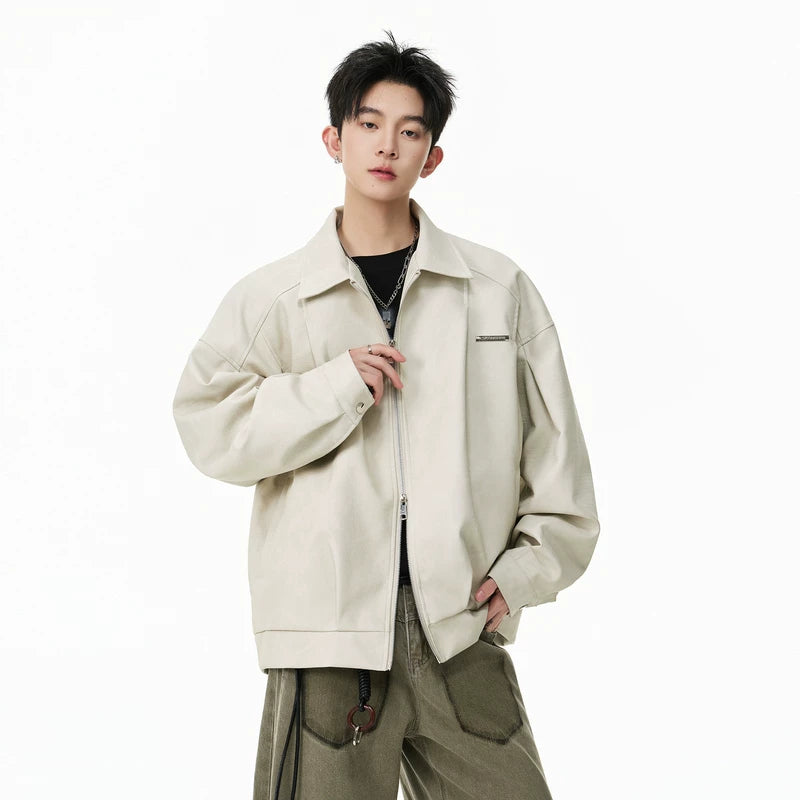 Retro PU Leather Zip Motorcycle Jacket 5