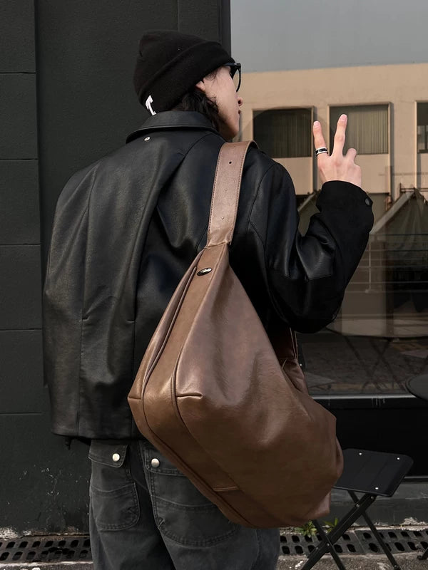 Retro PU Oversized Shoulder Tote Bag 2