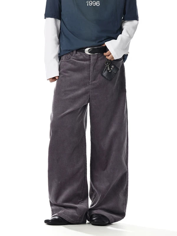 Wide Leg Corduroy Casual Pants 3