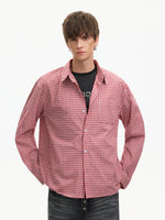 Retro Plaid Long Sleeve Button-Up Shirt 2