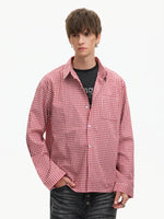 Retro Plaid Long Sleeve Button-Up Shirt 4