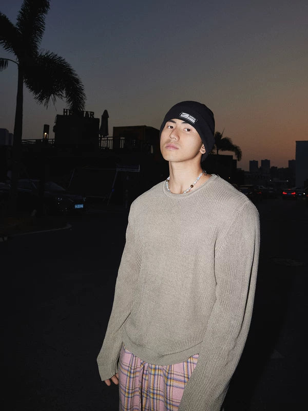 Retro Relaxed Knit Long-Sleeve Sweater 4