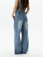Retro Ripped Loose Straight Leg Jeans Pants 5