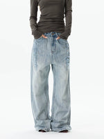 Retro Ripped Wide Leg Jeans Pants 5