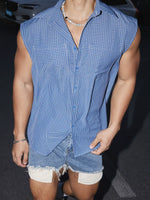 Retro Sleeveless Button-Up Vest Top 4
