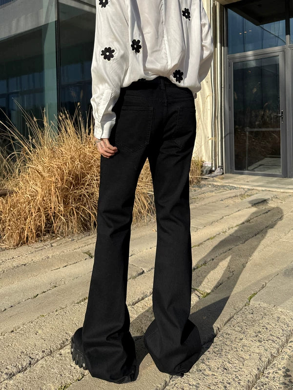 Retro Slim Fit Flared Jeans Pants 3