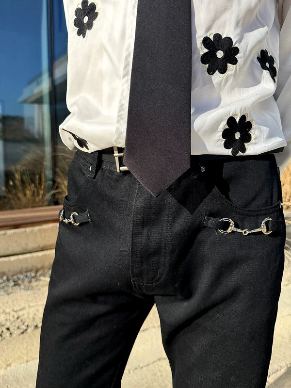 Retro Slim Fit Flared Jeans Pants 5