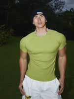 Retro Slim Fit Ribbed Knit T-Shirt 3