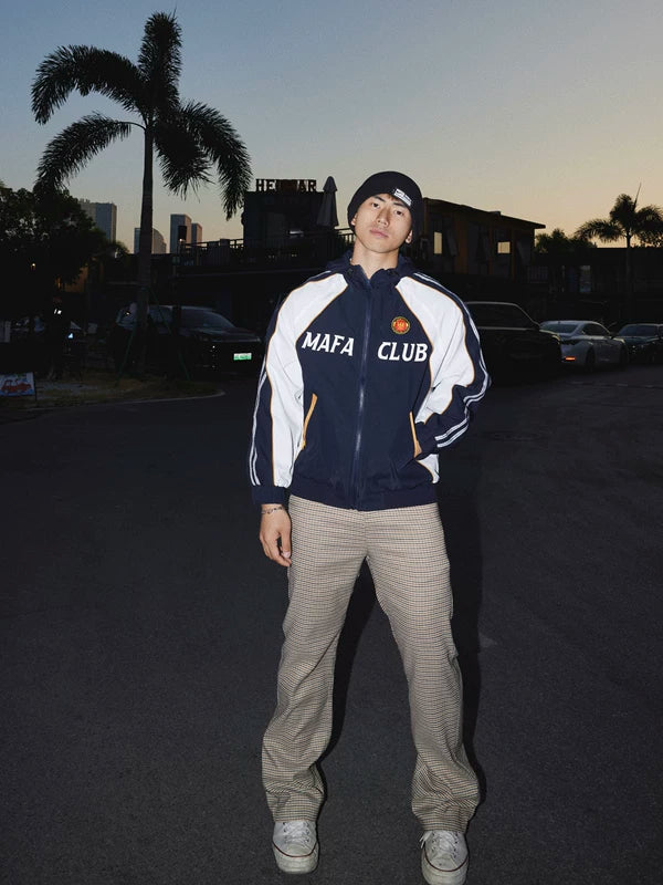 Retro Sporty Colorblock Hooded Track Jacket 5