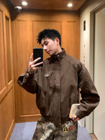 Retro Stand-Collar Oversized Work Jacket 2