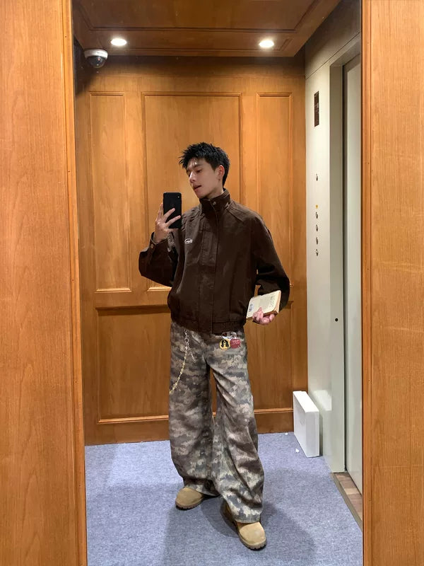 Retro Stand-Collar Oversized Work Jacket 4